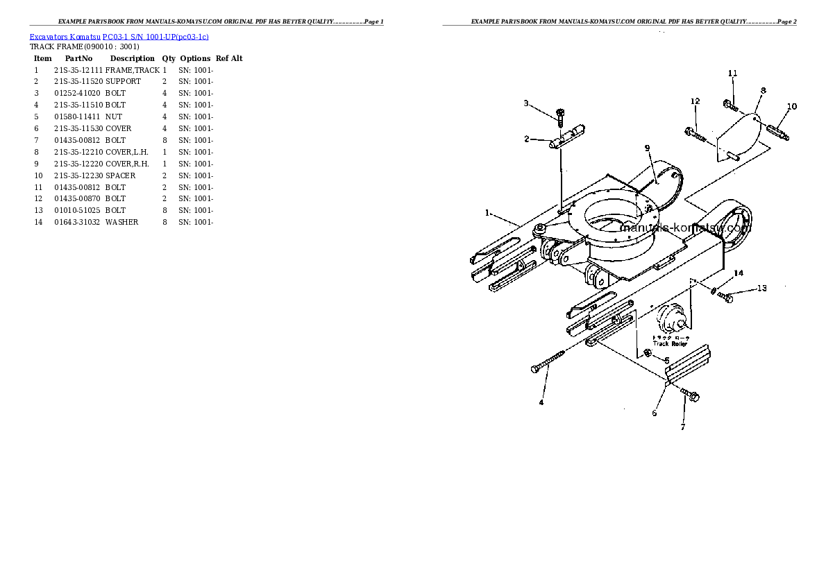 Protected: PC03-1 S/N 1001-UP Partsbook
