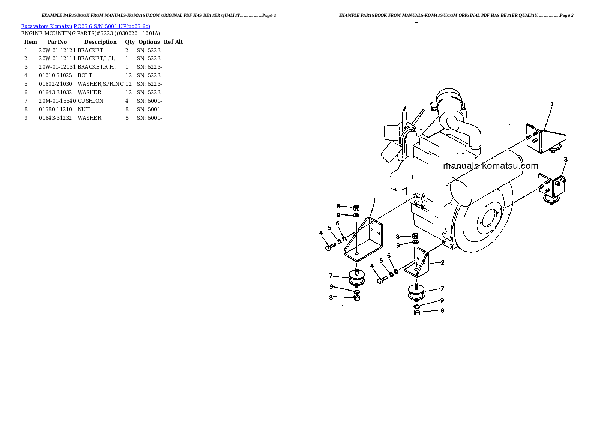 PC05-6 S/N 5001-UP Partsbook