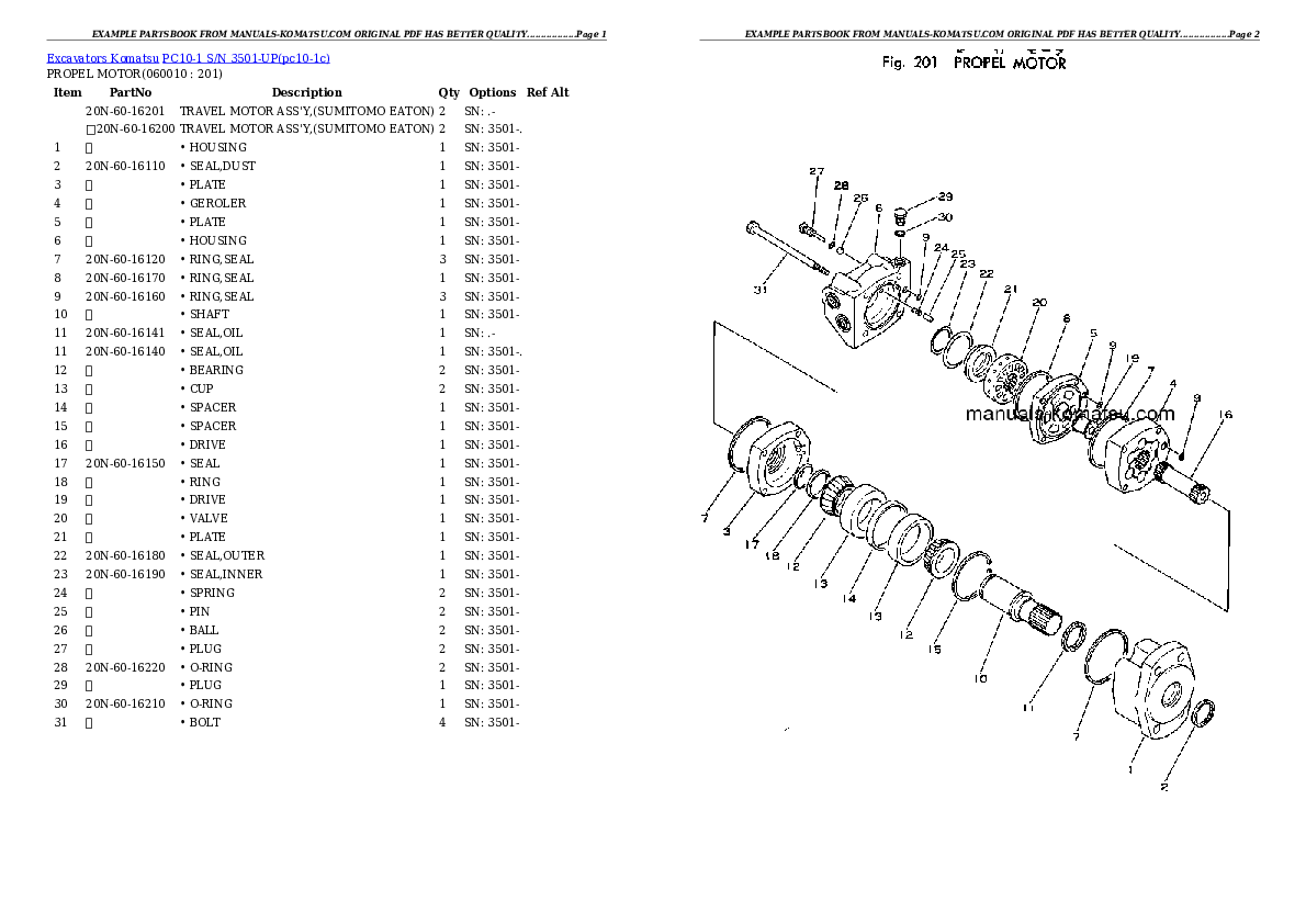 Protected: PC10-1 S/N 3501-UP Partsbook