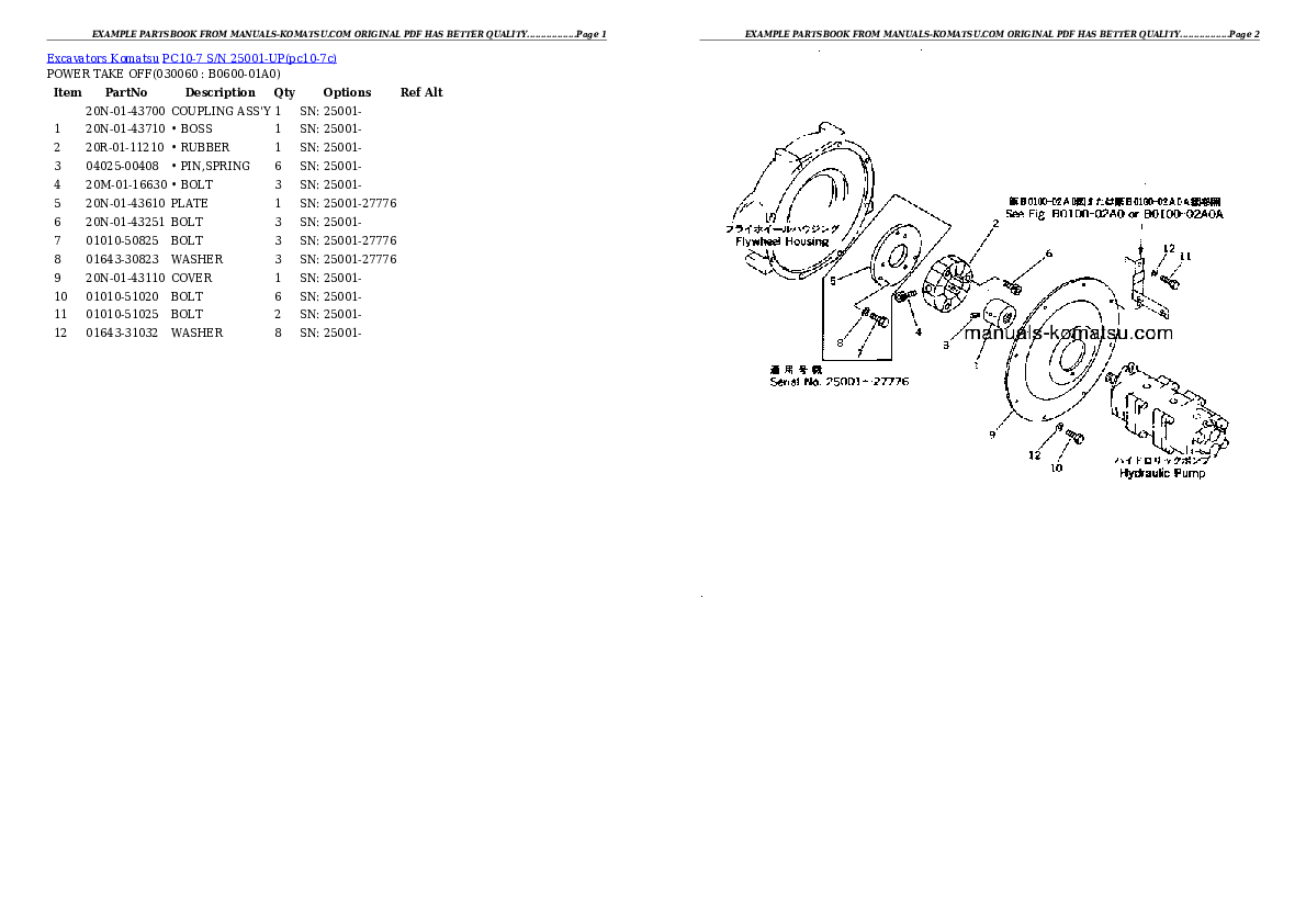 Protected: PC10-7 S/N 25001-UP Partsbook