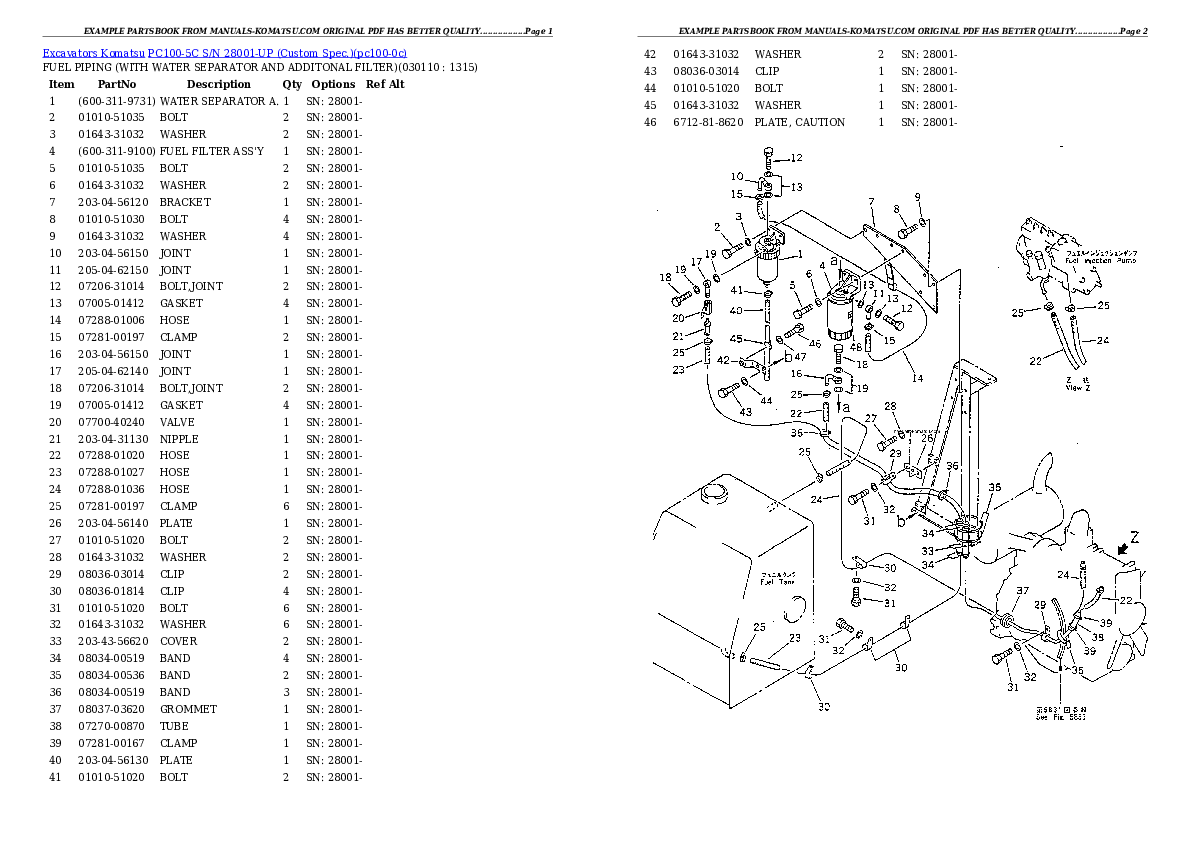 Protected: PC100-5C S/N 28001-UP (Custom Spec.) Partsbook