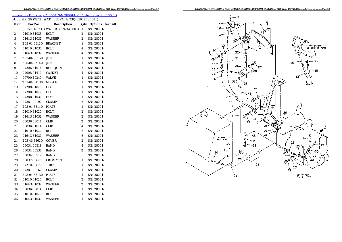 Protected: PC100-5C S/N 28001-UP (Custom Spec.) Partsbook