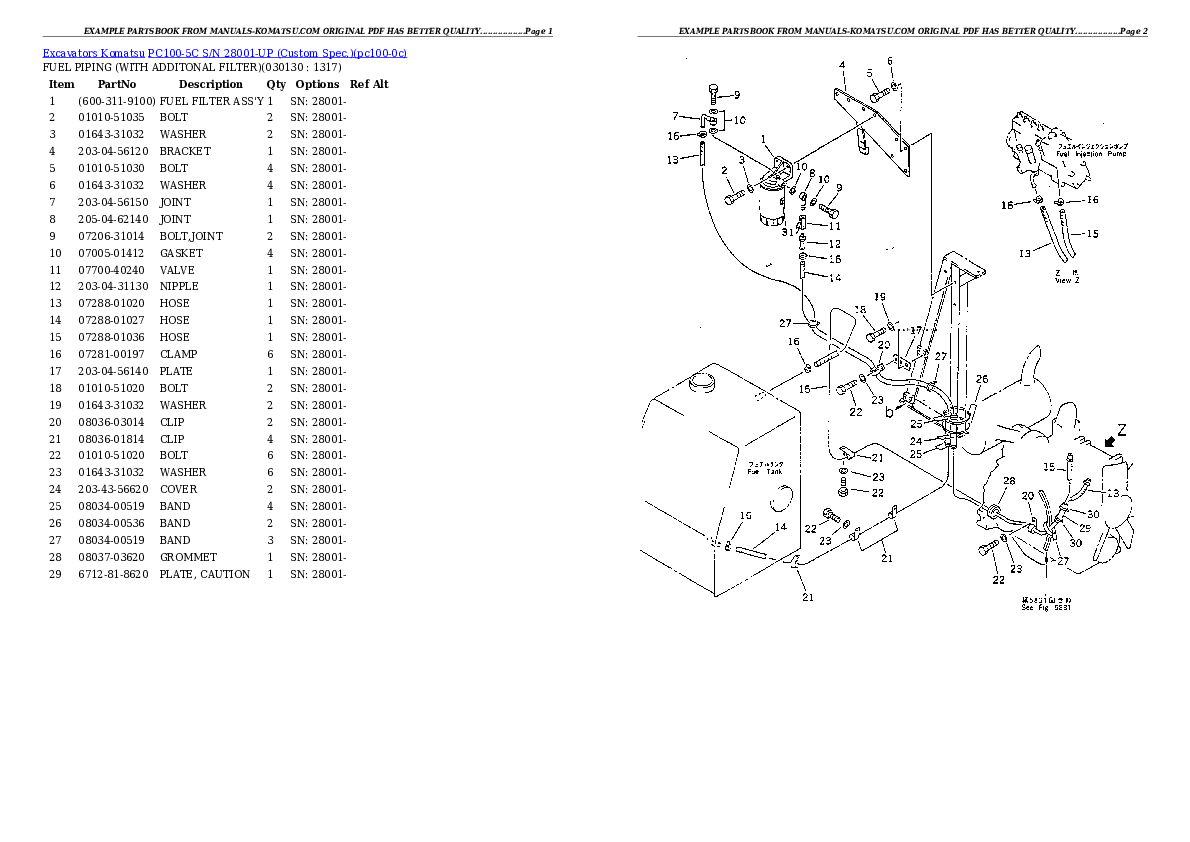 Protected: PC100-5C S/N 28001-UP (Custom Spec.) Partsbook