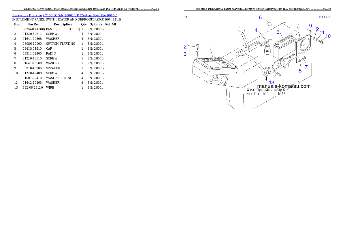 Protected: PC100-5C S/N 28001-UP (Custom Spec.) Partsbook