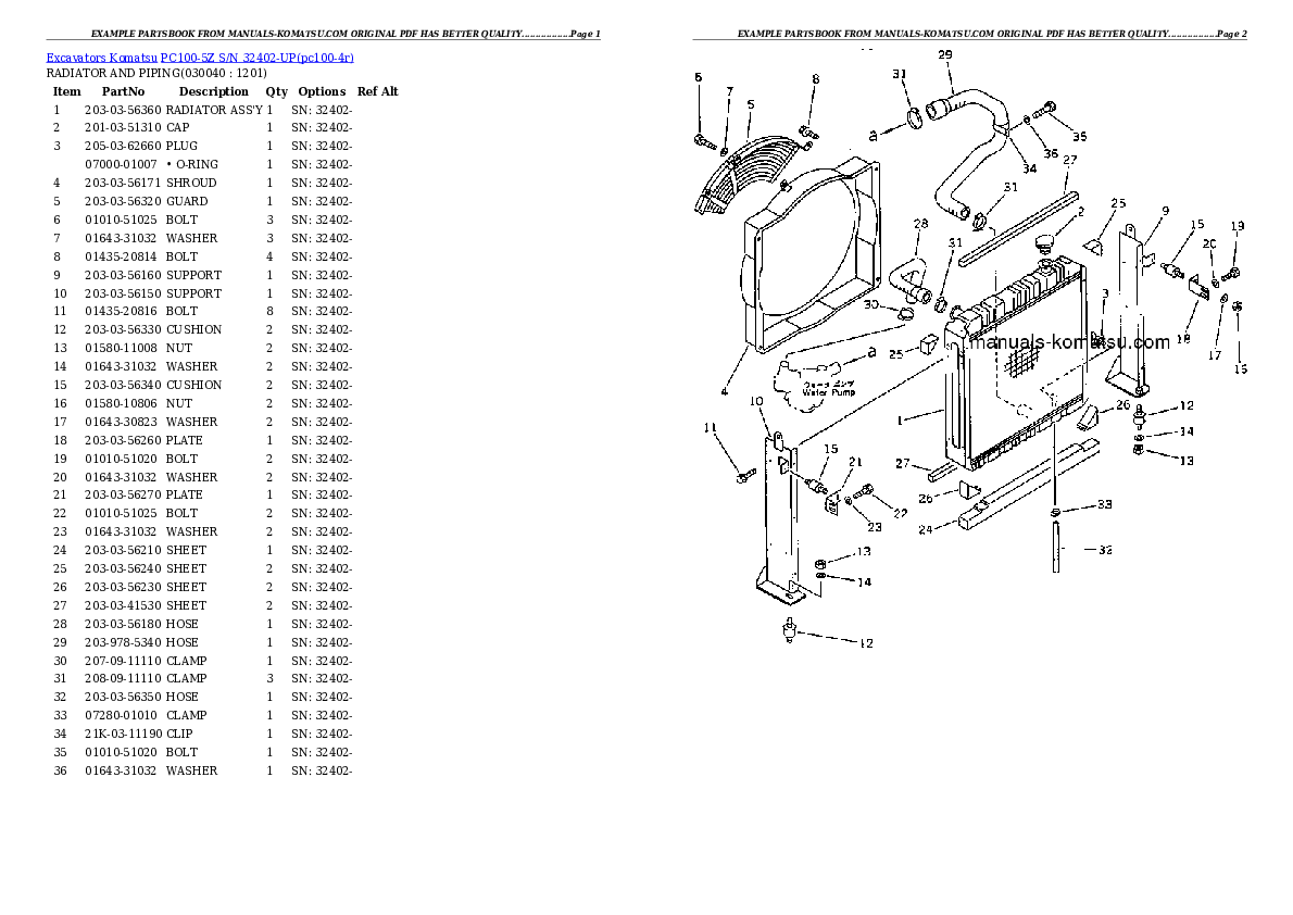 Protected: PC100-5Z S/N 32402-UP Partsbook