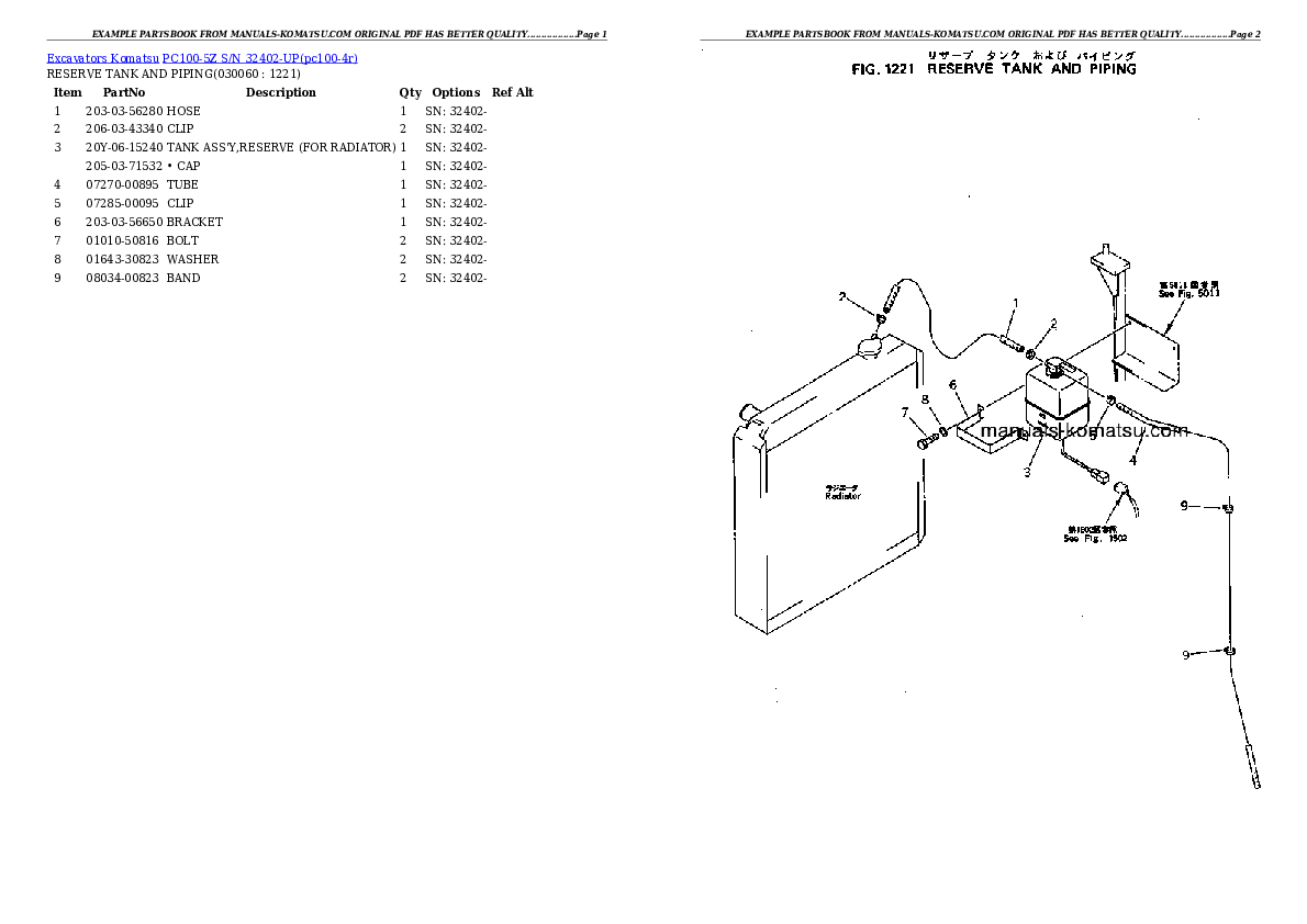 Protected: PC100-5Z S/N 32402-UP Partsbook
