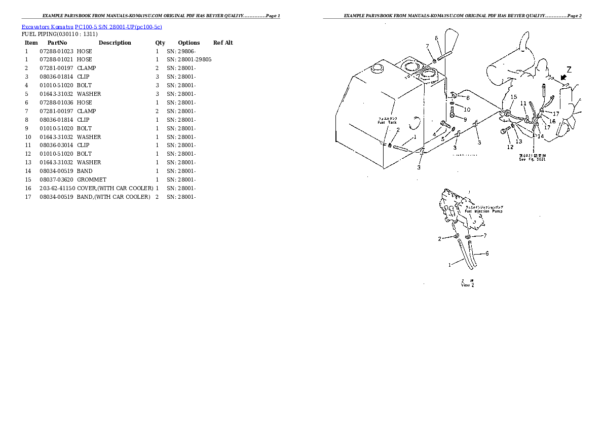 Protected: PC100-5 S/N 28001-UP Partsbook