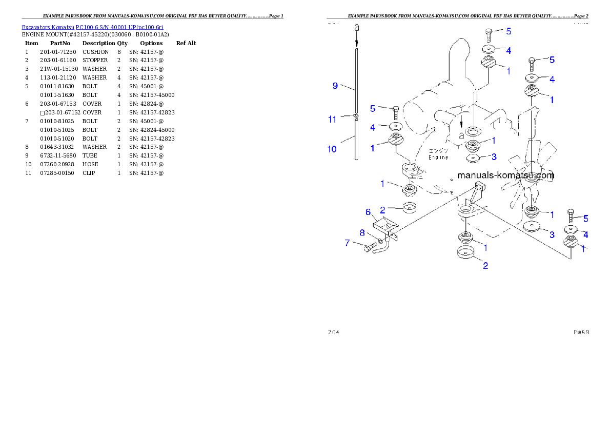 Protected: PC100-6 S/N 40001-UP Partsbook