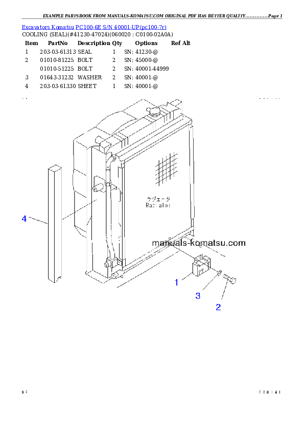 Protected: PC100-6E S/N 40001-UP Partsbook