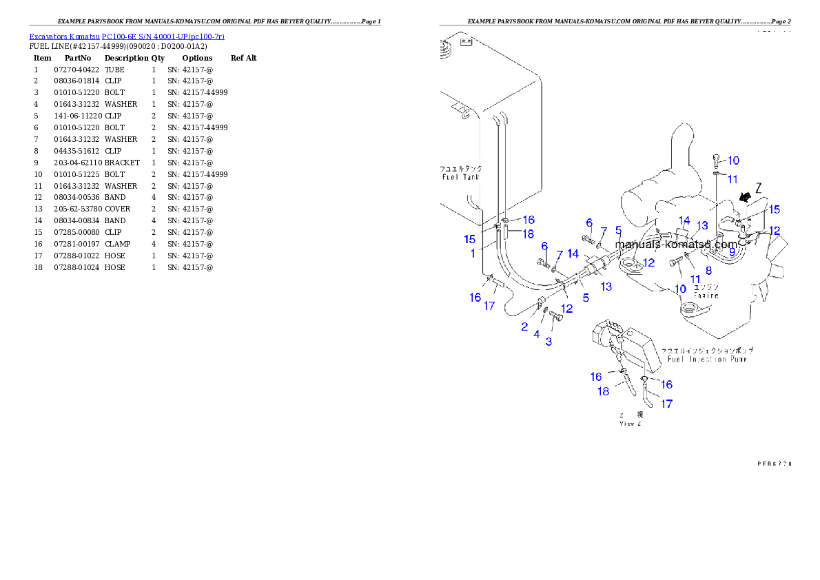 Protected: PC100-6E S/N 40001-UP Partsbook