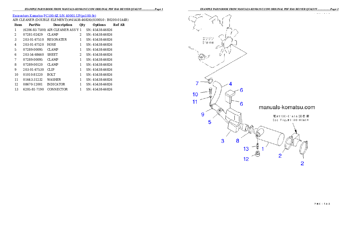 Protected: PC100-6Z S/N 40001-UP Partsbook