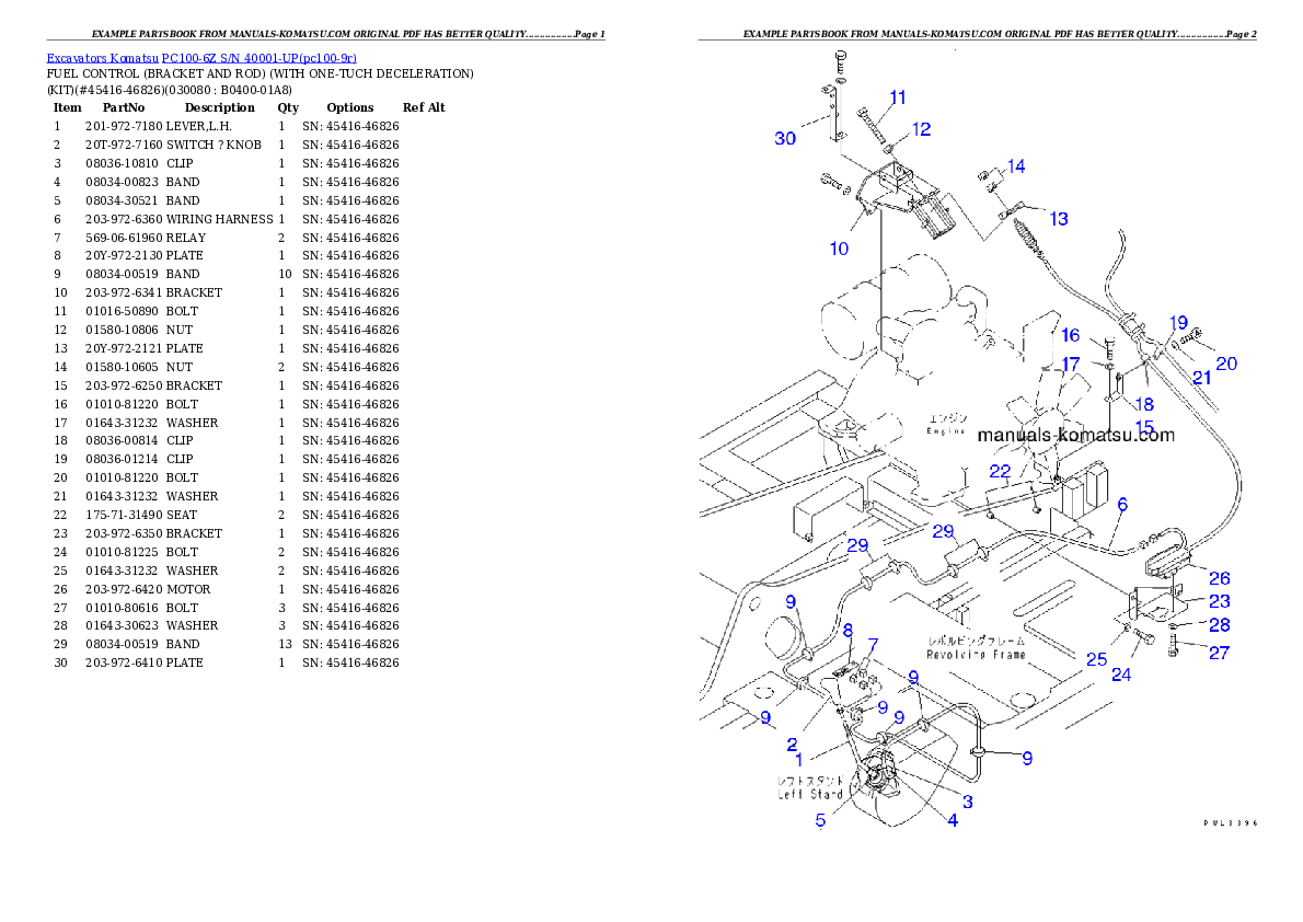Protected: PC100-6Z S/N 40001-UP Partsbook