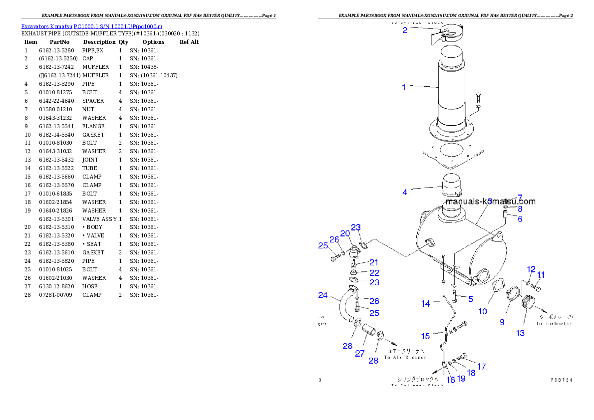 PC1000-1 S/N 10001-UP Partsbook