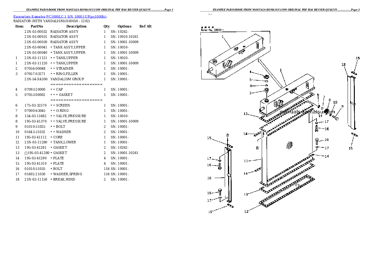 Protected: PC1000LC-1 S/N 10001-UP Partsbook