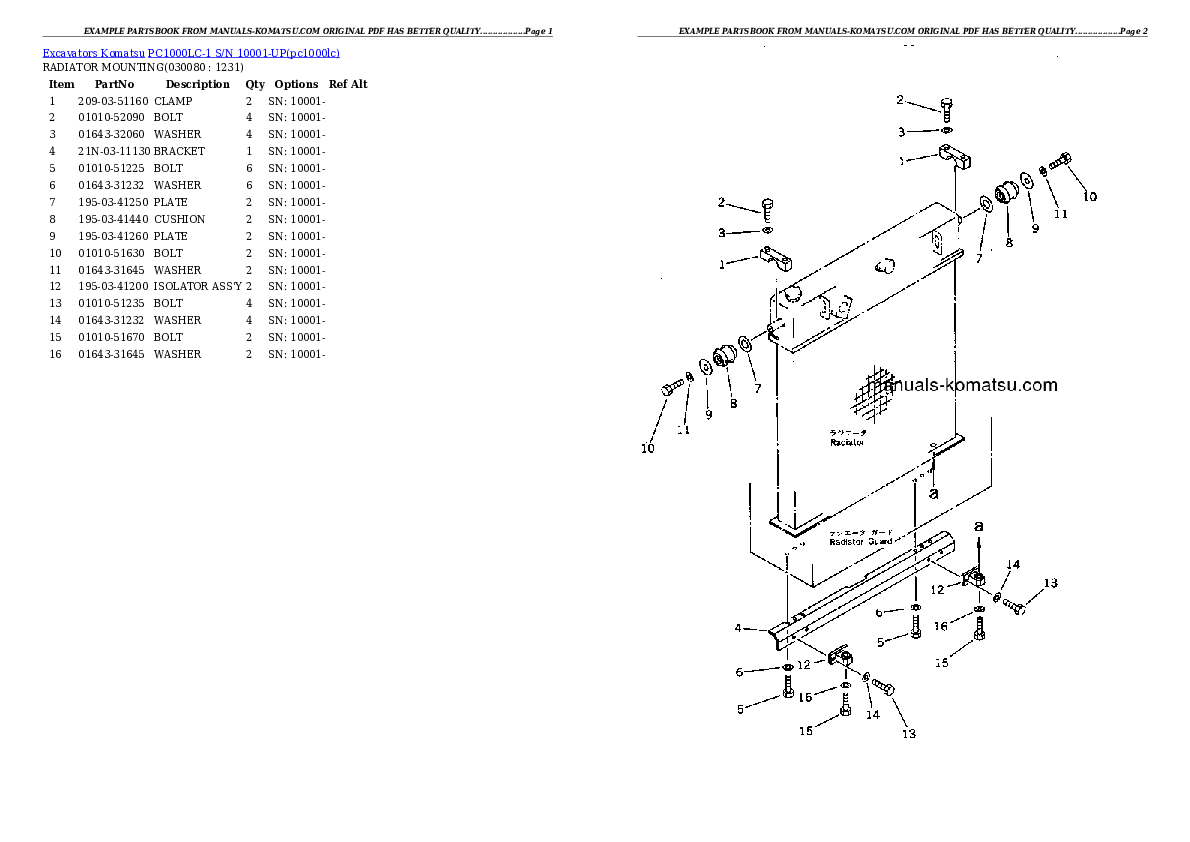 Protected: PC1000LC-1 S/N 10001-UP Partsbook