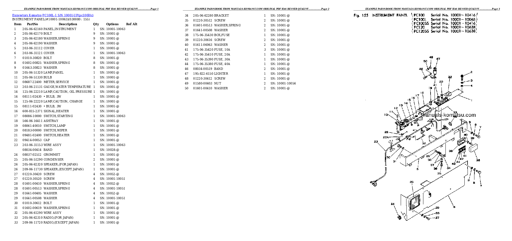 Protected: PC100L-1 S/N 10001-UP Partsbook