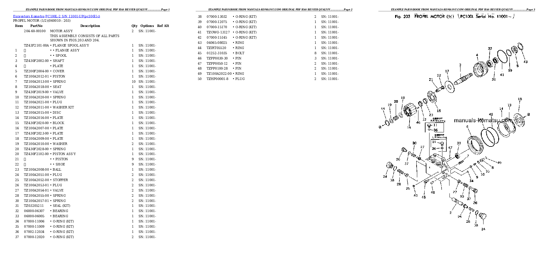 Protected: PC100L-2 S/N 11001-UP Partsbook