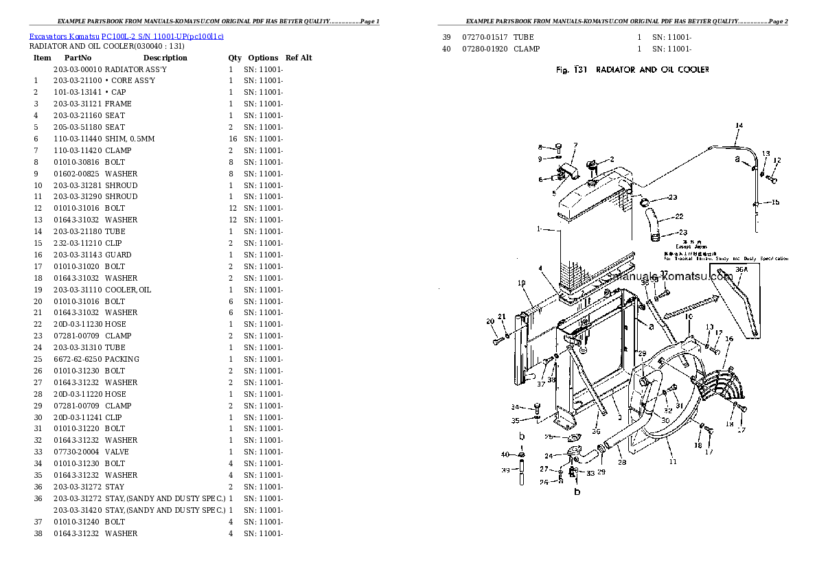Protected: PC100L-2 S/N 11001-UP Partsbook