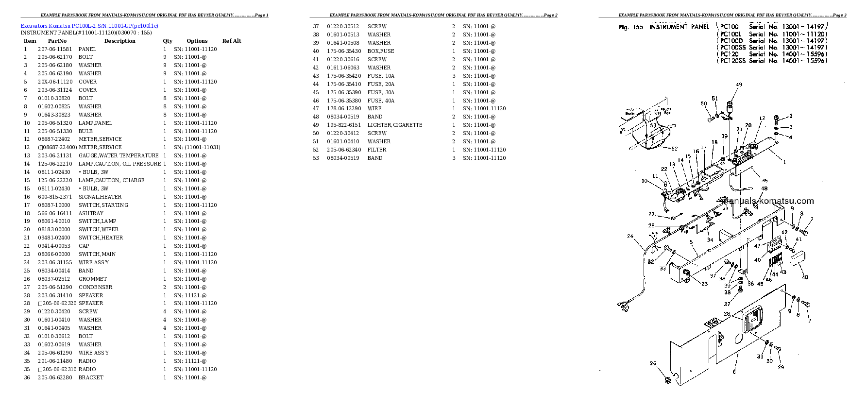 Protected: PC100L-2 S/N 11001-UP Partsbook