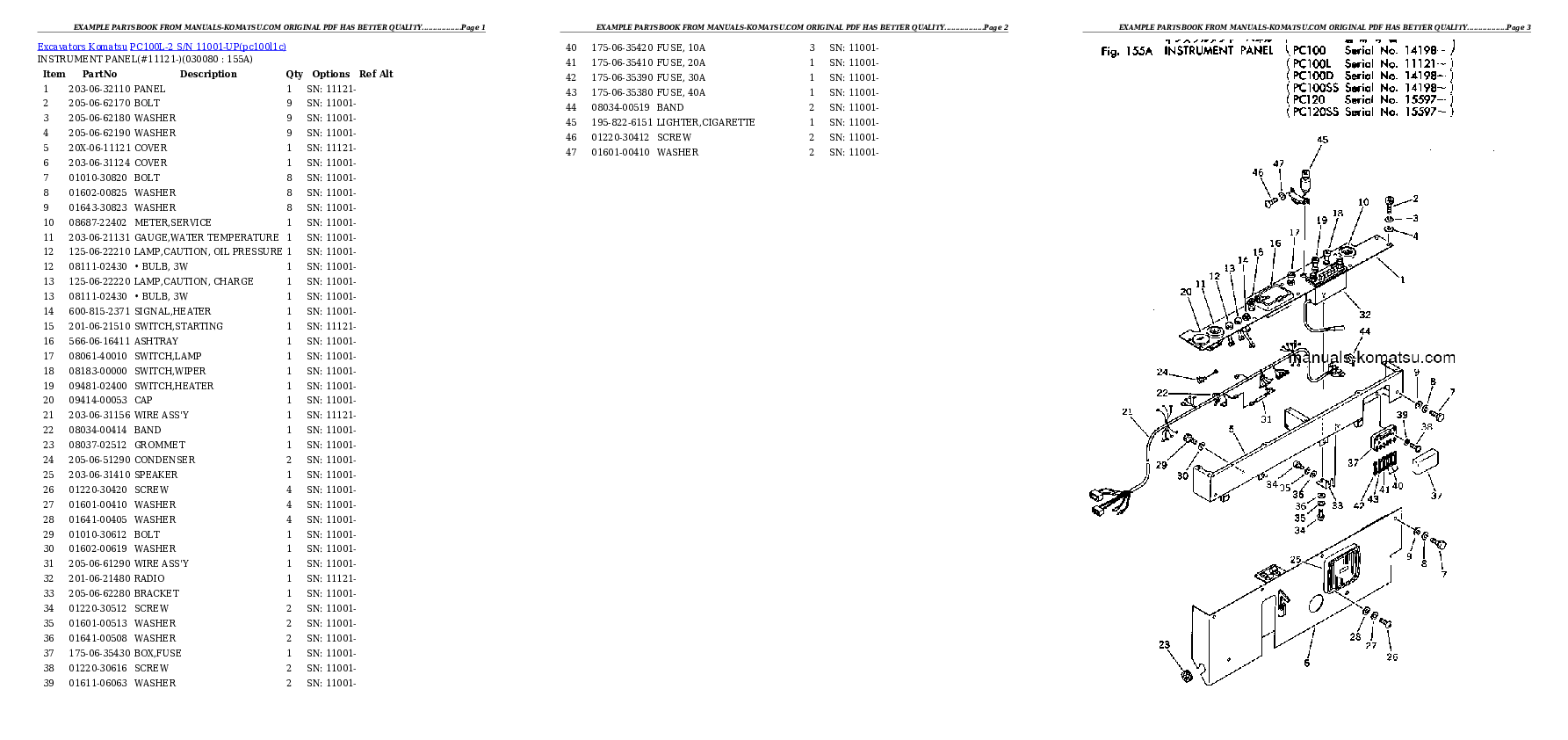Protected: PC100L-2 S/N 11001-UP Partsbook