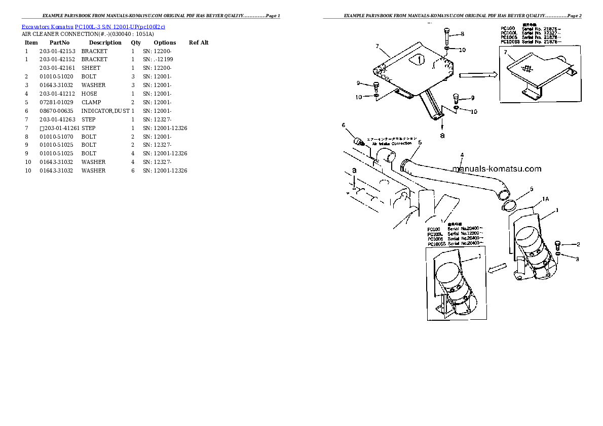 Protected: PC100L-3 S/N 12001-UP Partsbook