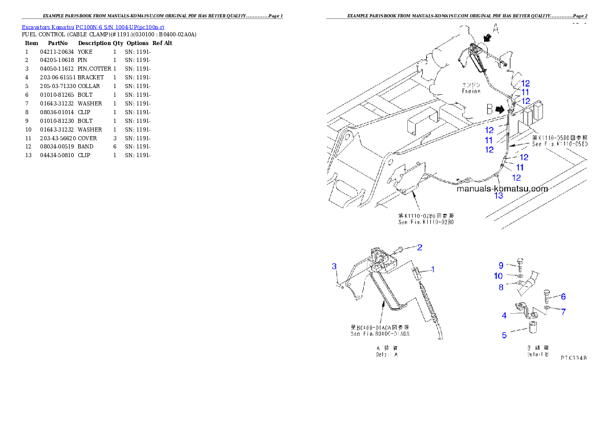 Protected: PC100N-6 S/N 1004-UP Partsbook