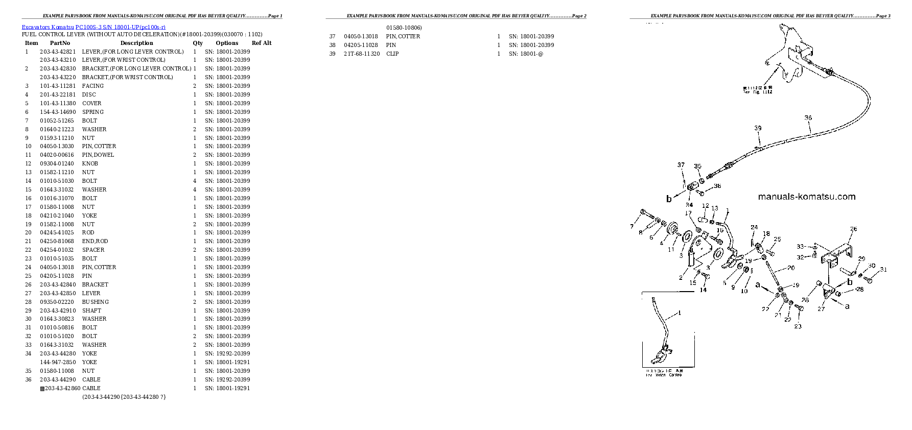 Protected: PC100S-3 S/N 18001-UP Partsbook