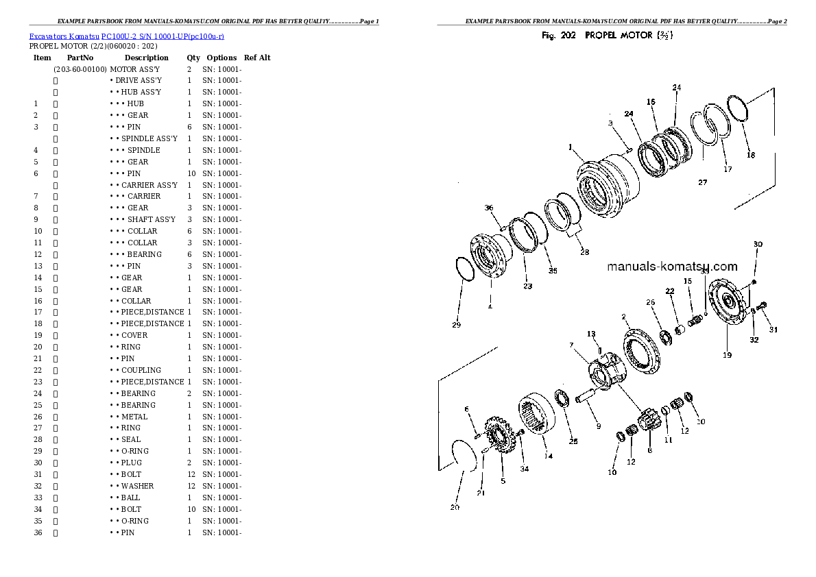 Protected: PC100U-2 S/N 10001-UP Partsbook