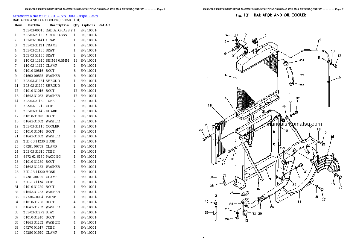 Protected: PC100U-2 S/N 10001-UP Partsbook