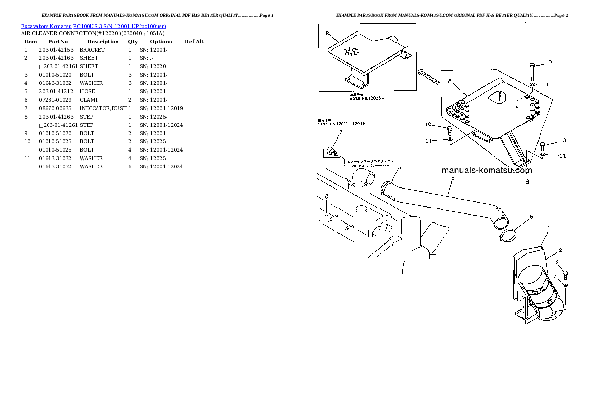 Protected: PC100US-3 S/N 12001-UP Partsbook