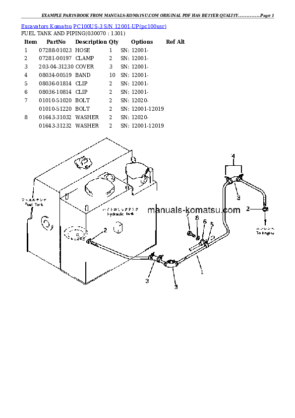 Protected: PC100US-3 S/N 12001-UP Partsbook