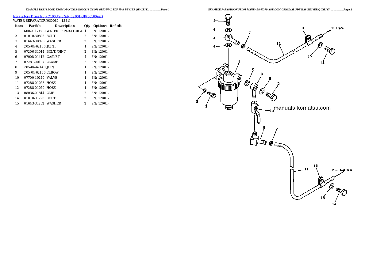 Protected: PC100US-3 S/N 12001-UP Partsbook