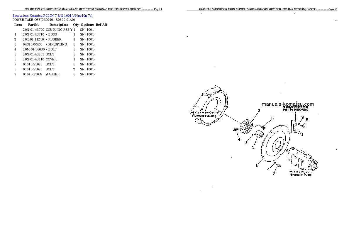 Protected: PC10N-7 S/N 1001-UP Partsbook