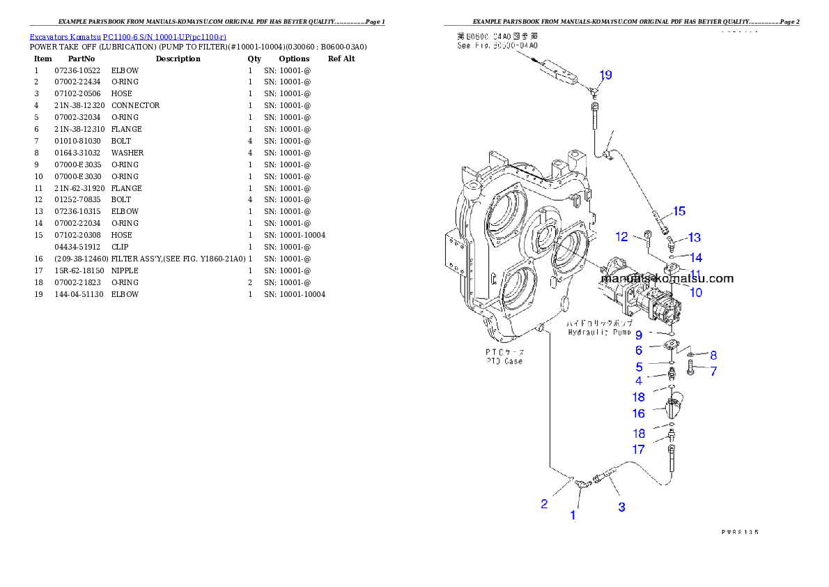 Protected: PC1100-6 S/N 10001-UP Partsbook