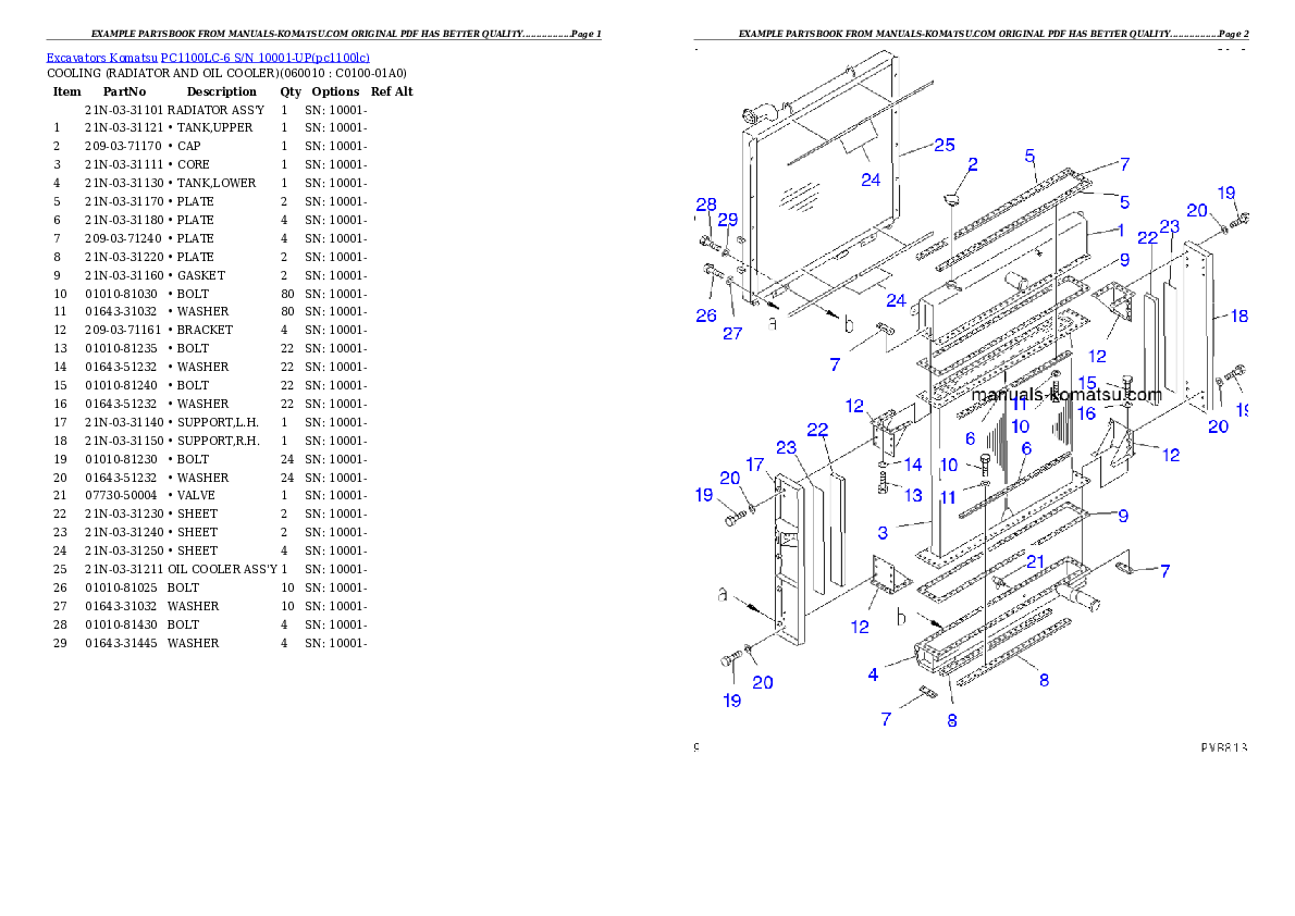 Protected: PC1100LC-6 S/N 10001-UP Partsbook