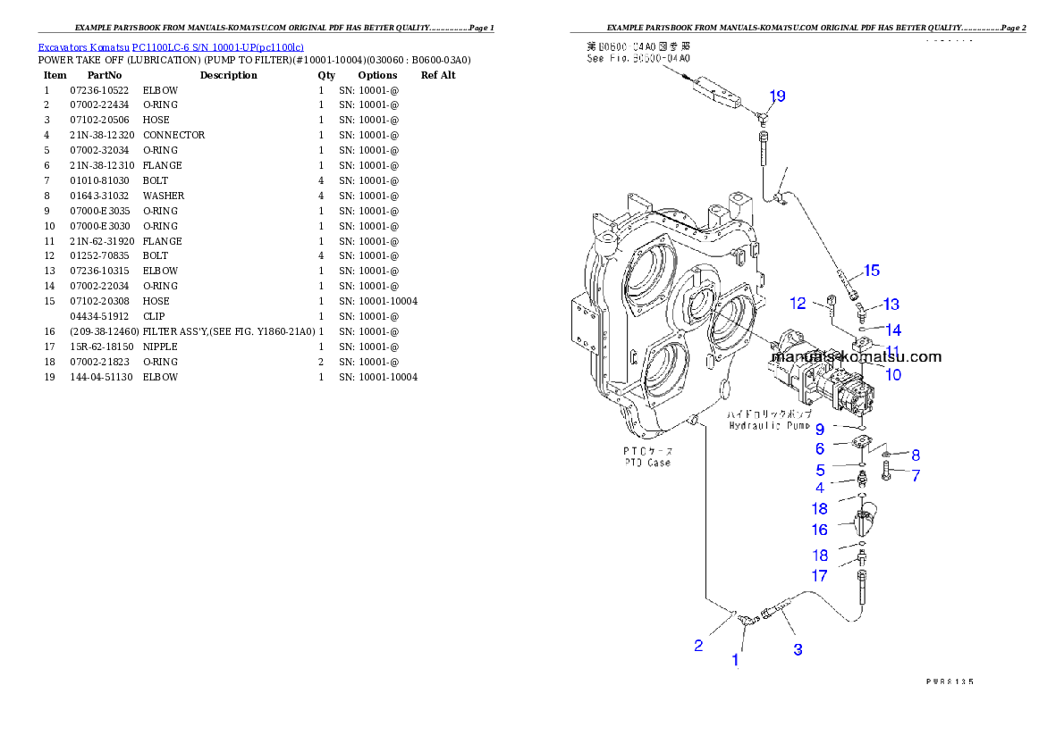 Protected: PC1100LC-6 S/N 10001-UP Partsbook