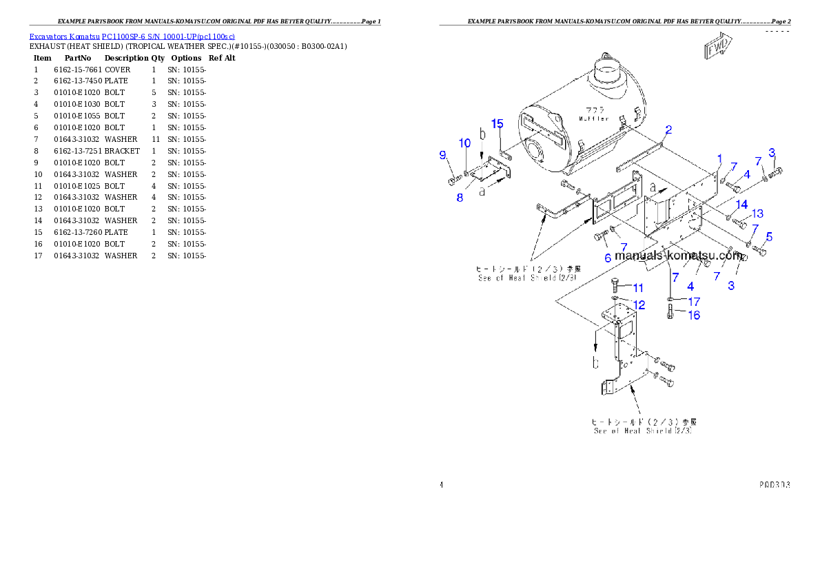 Protected: PC1100SP-6 S/N 10001-UP Partsbook