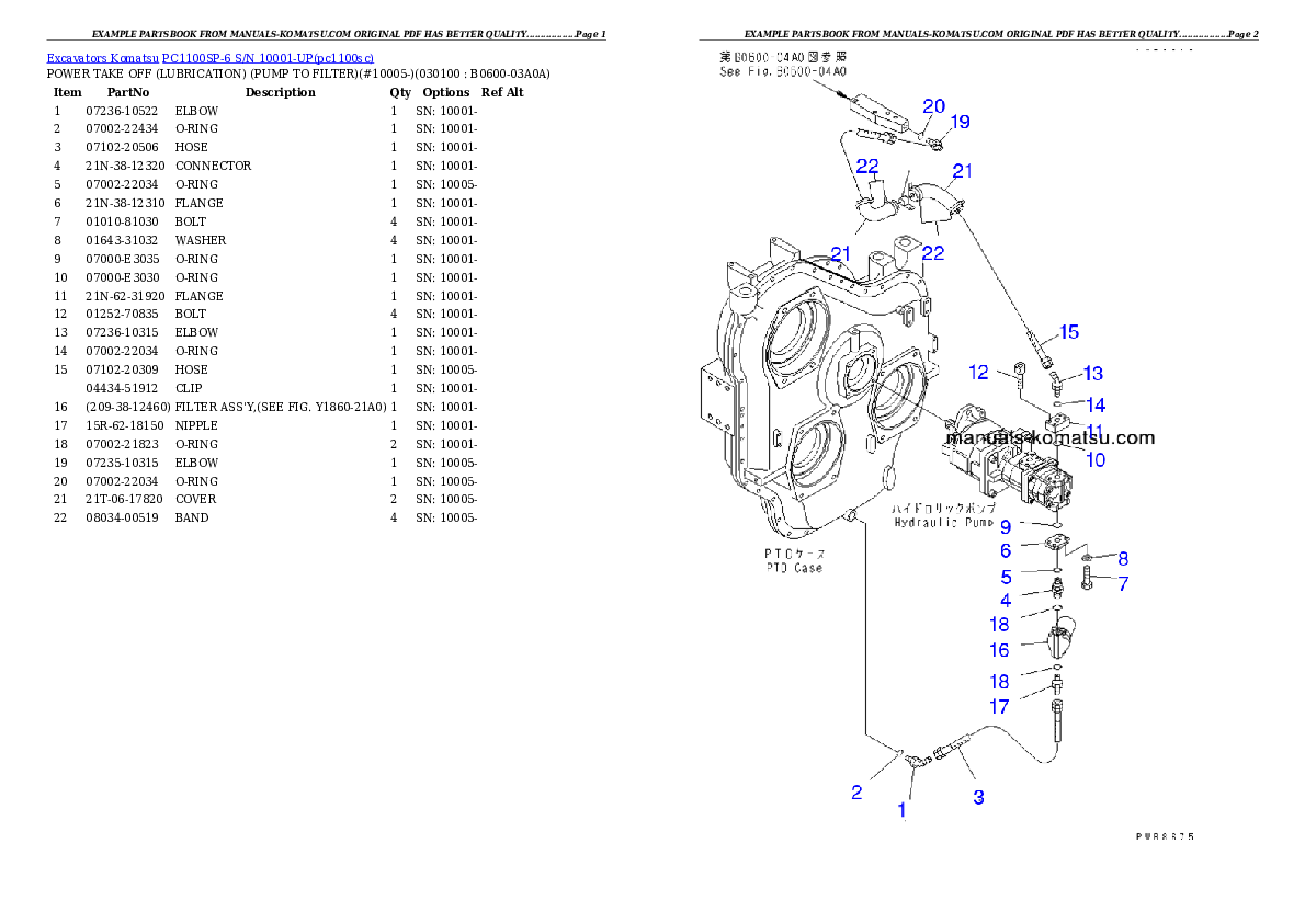 Protected: PC1100SP-6 S/N 10001-UP Partsbook