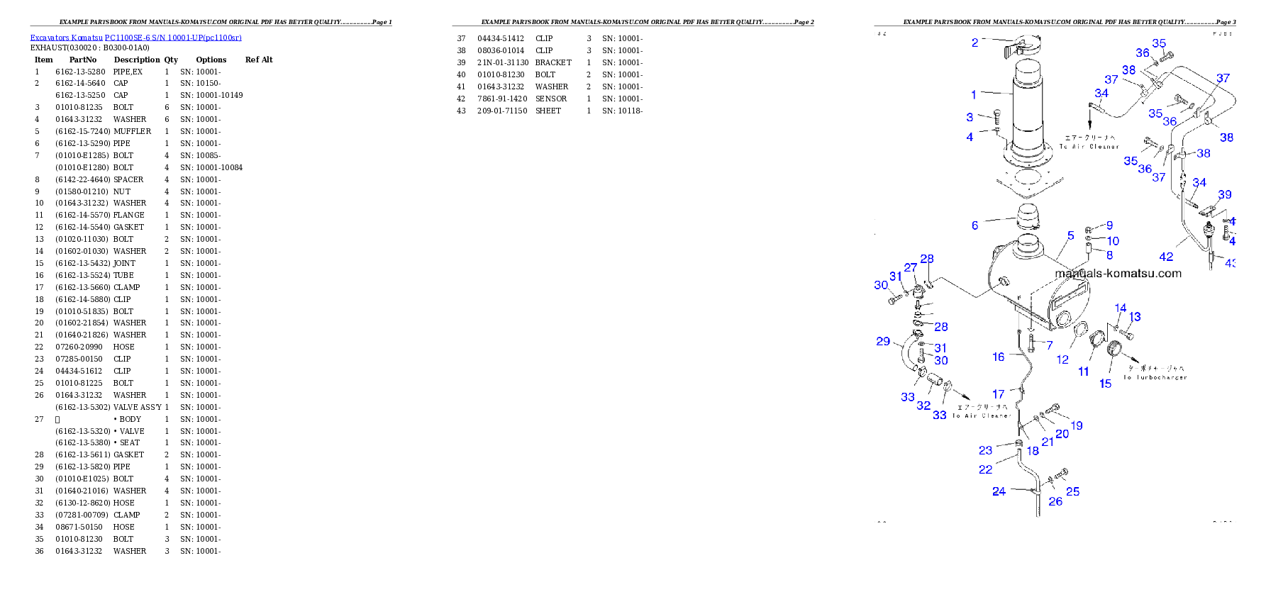 PC1100SE-6 S/N 10001-UP Partsbook