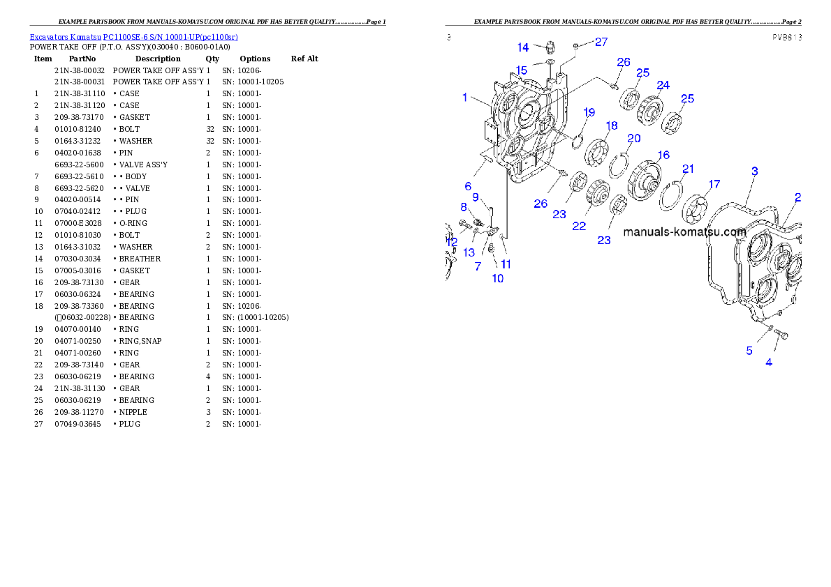 Protected: PC1100SE-6 S/N 10001-UP Partsbook