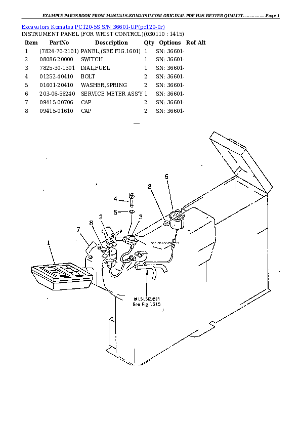 Protected: PC120-5S S/N 36601-UP Partsbook
