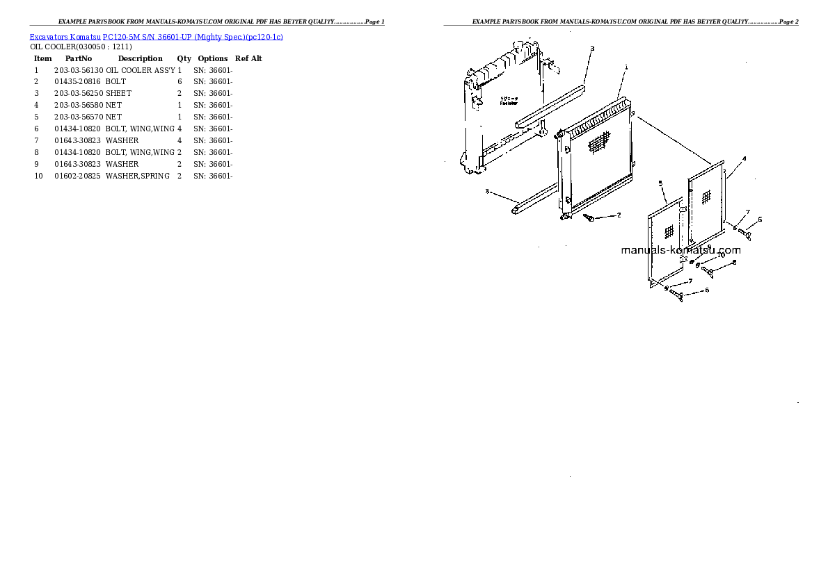 Protected: PC120-5M S/N 36601-UP (Mighty Spec.) Partsbook