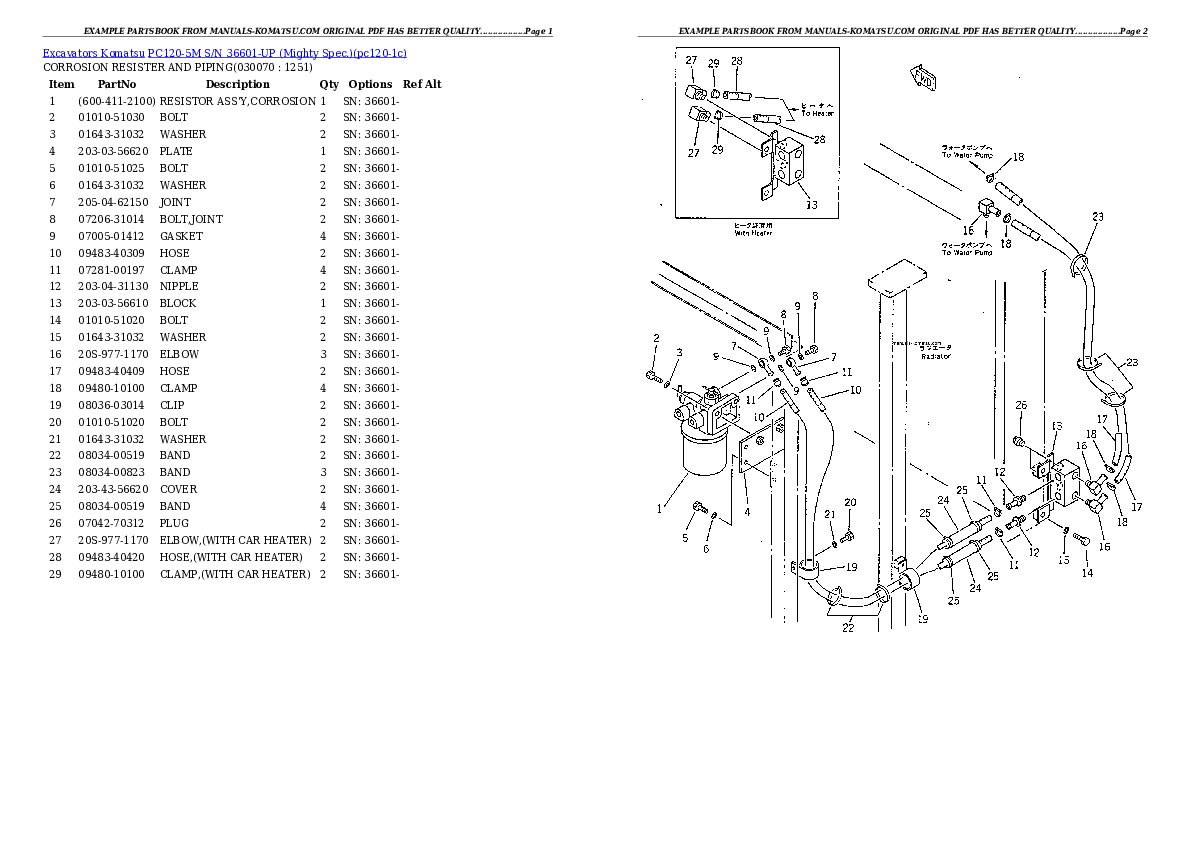 Protected: PC120-5M S/N 36601-UP (Mighty Spec.) Partsbook