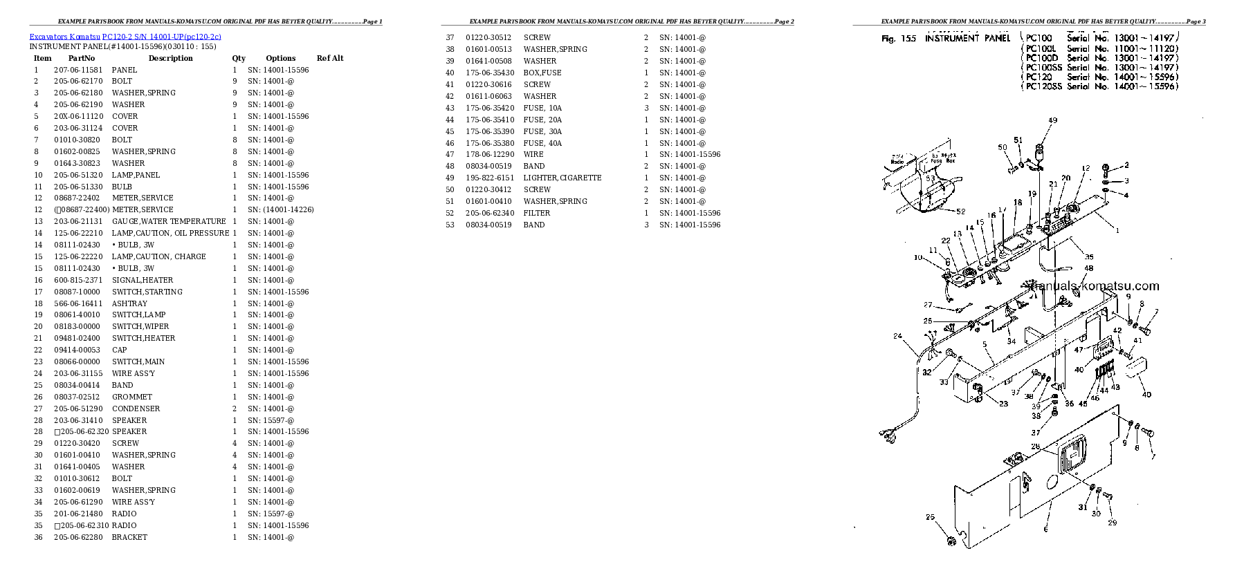 Protected: PC120-2 S/N 14001-UP Partsbook