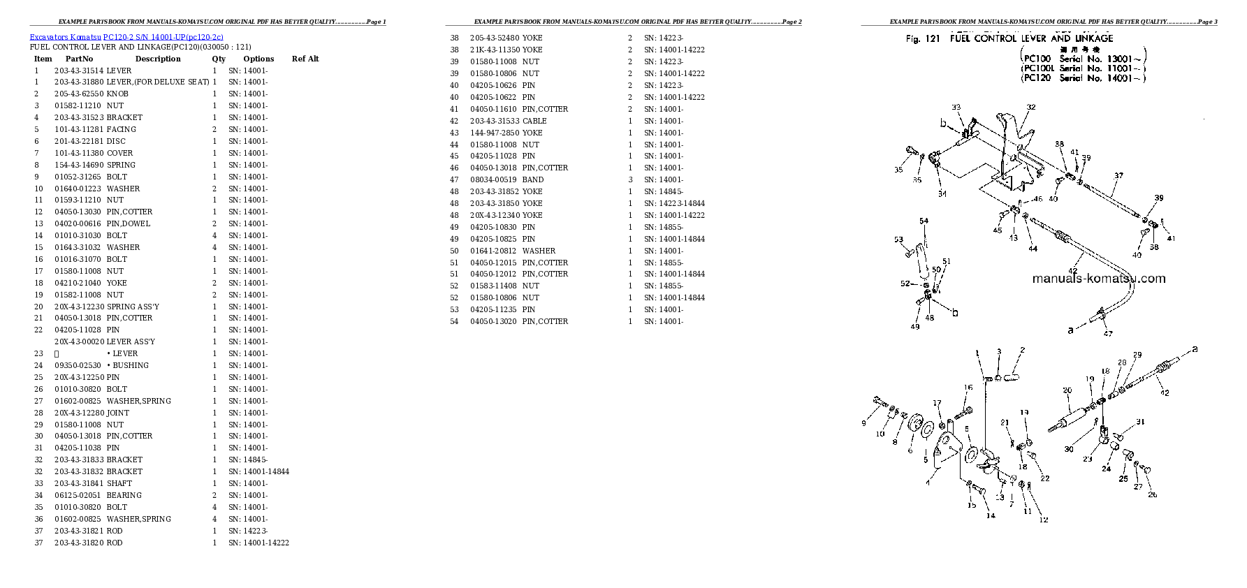 Protected: PC120-2 S/N 14001-UP Partsbook
