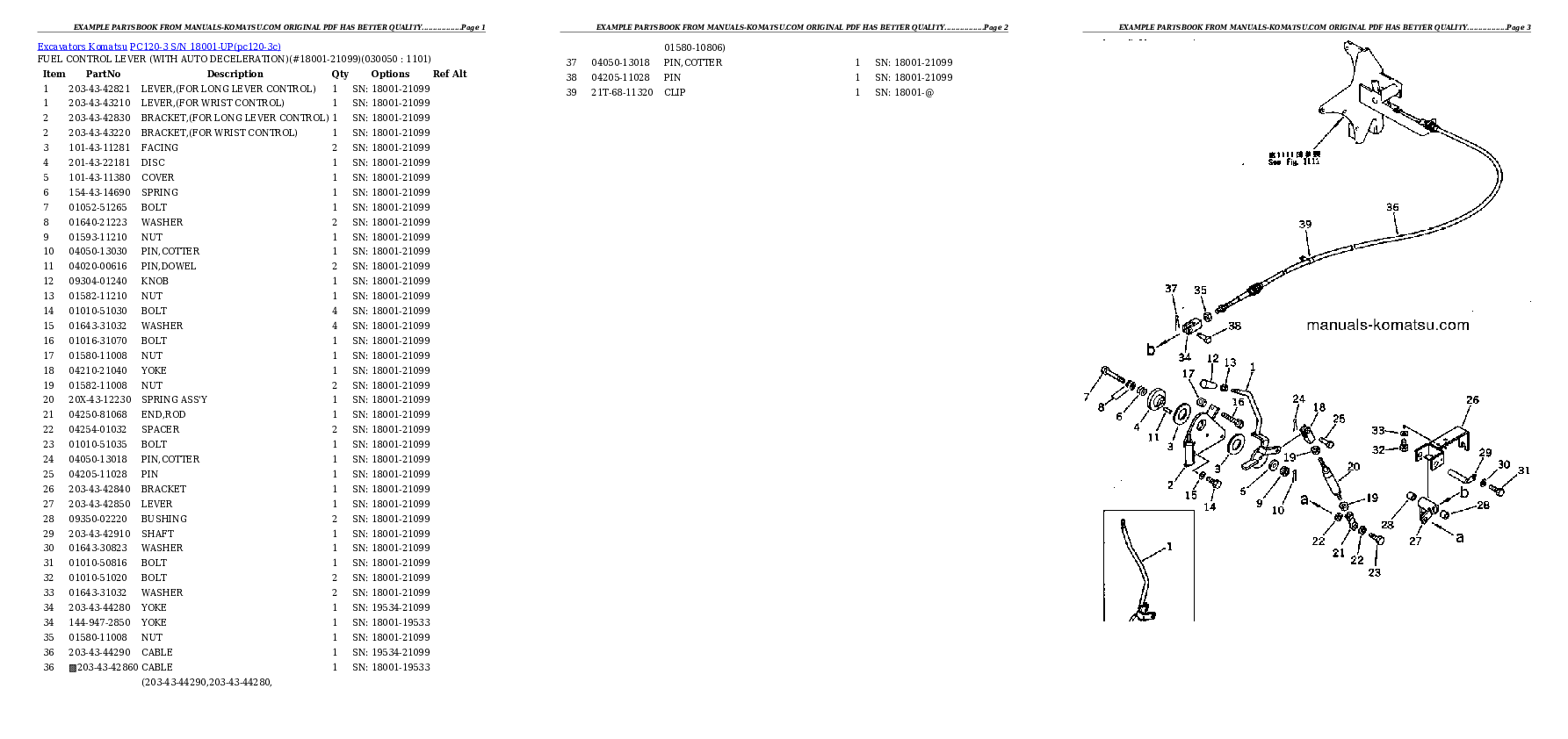 Protected: PC120-3 S/N 18001-UP (Sweden Regulation Arrangement) Partsbook