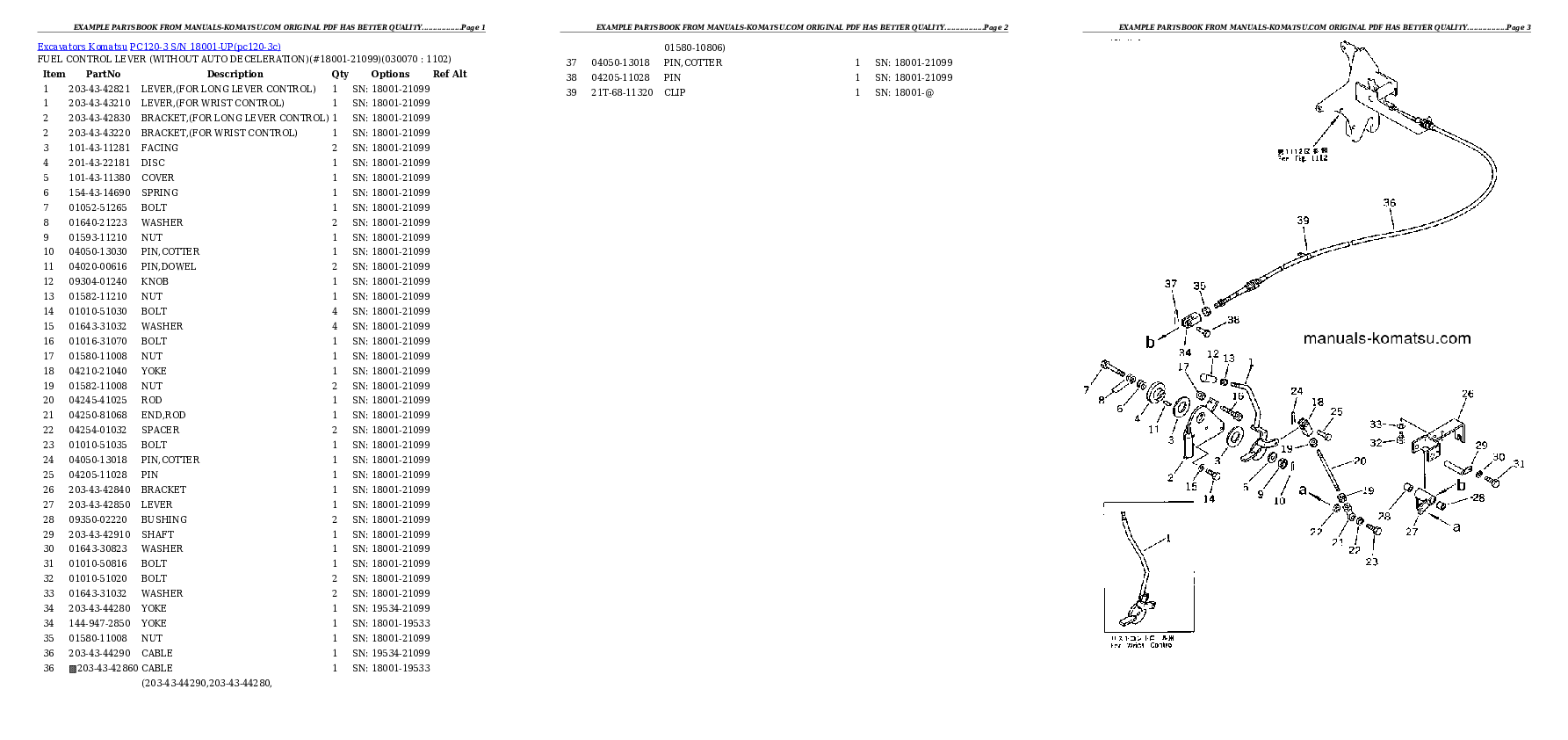 Protected: PC120-3 S/N 18001-UP (Sweden Regulation Arrangement) Partsbook