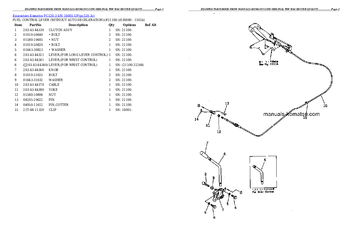 Protected: PC120-3 S/N 18001-UP (Sweden Regulation Arrangement) Partsbook