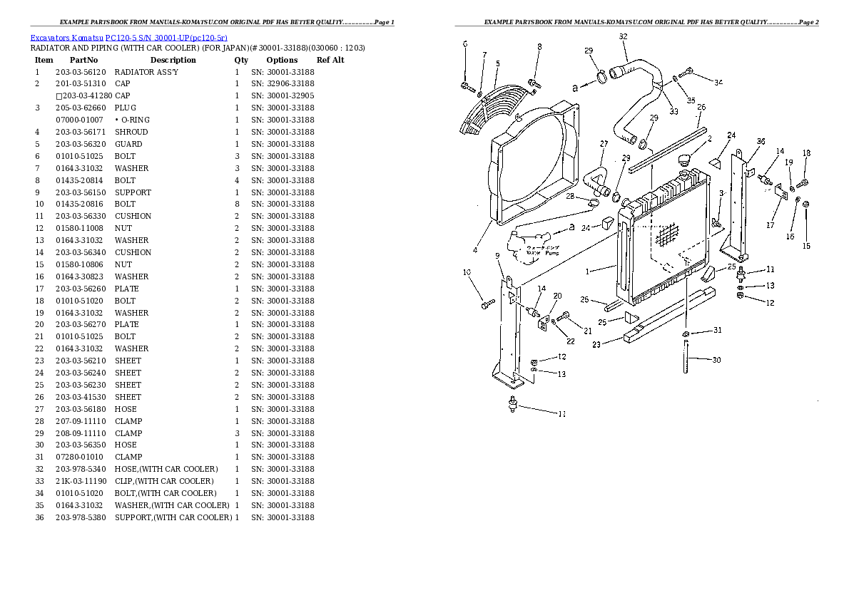 Protected: PC120-5 S/N 30001-UP Partsbook