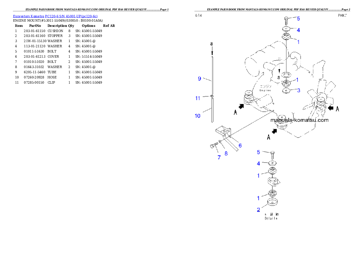Protected: PC120-6 S/N 45001-UP Partsbook
